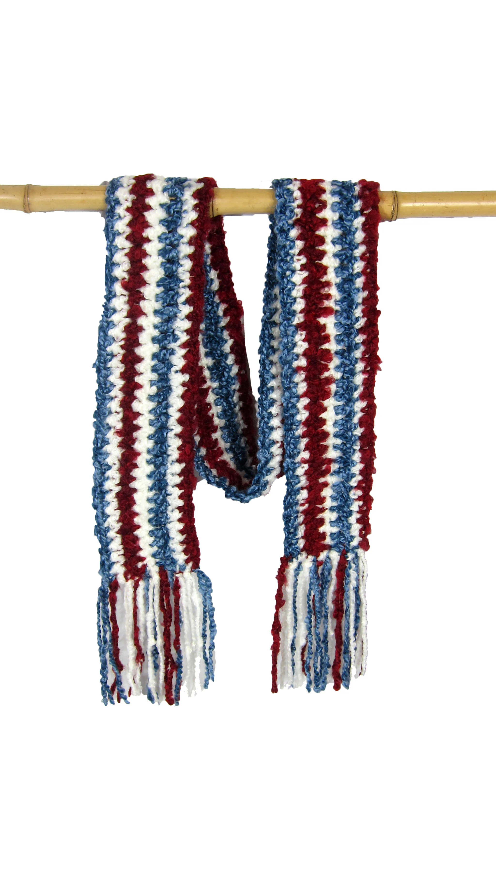 Red,+White+&+Blue+Knit+Scarf+.